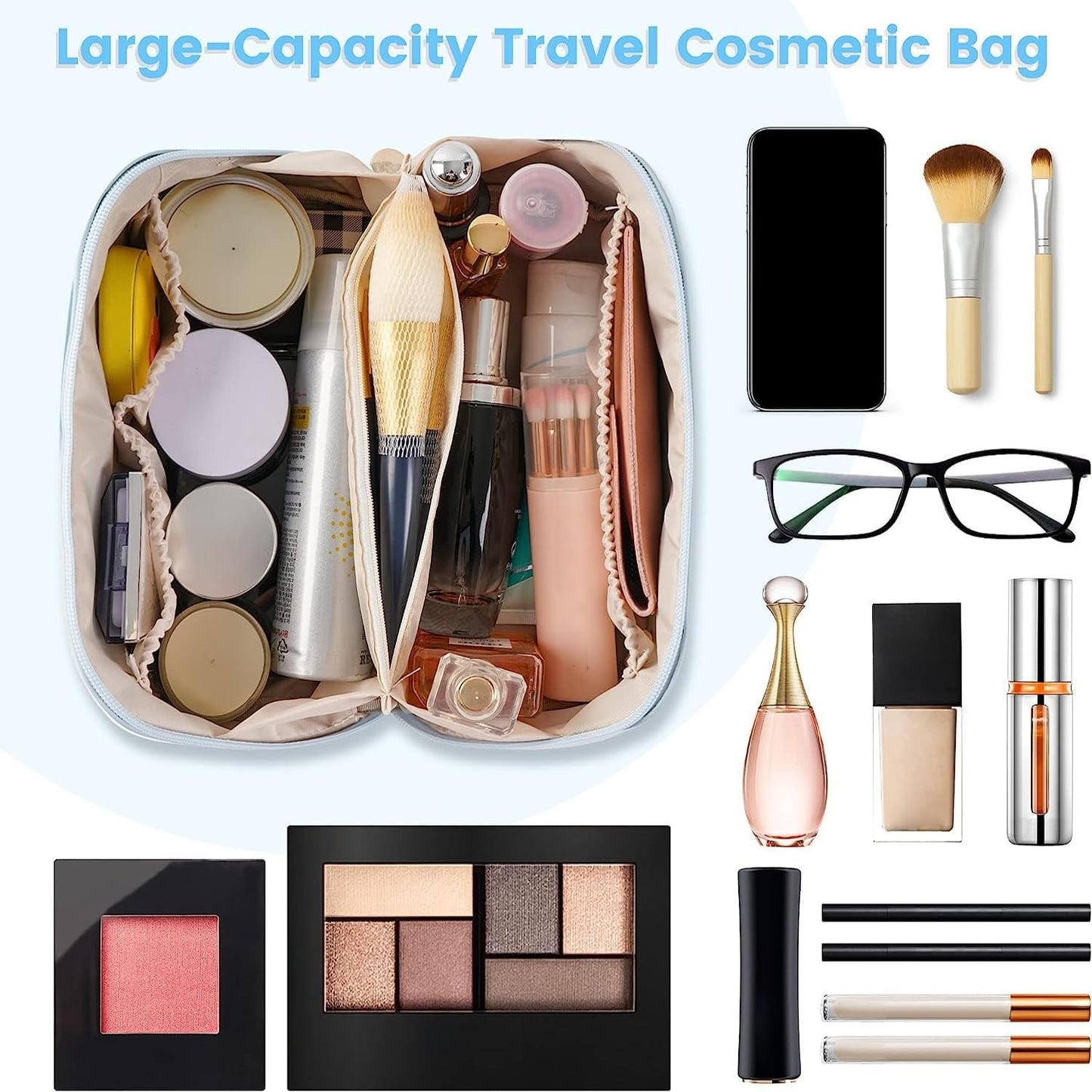 Portable Large Capacity Waterproof Cosmetic Bag for Travel Storage NEW