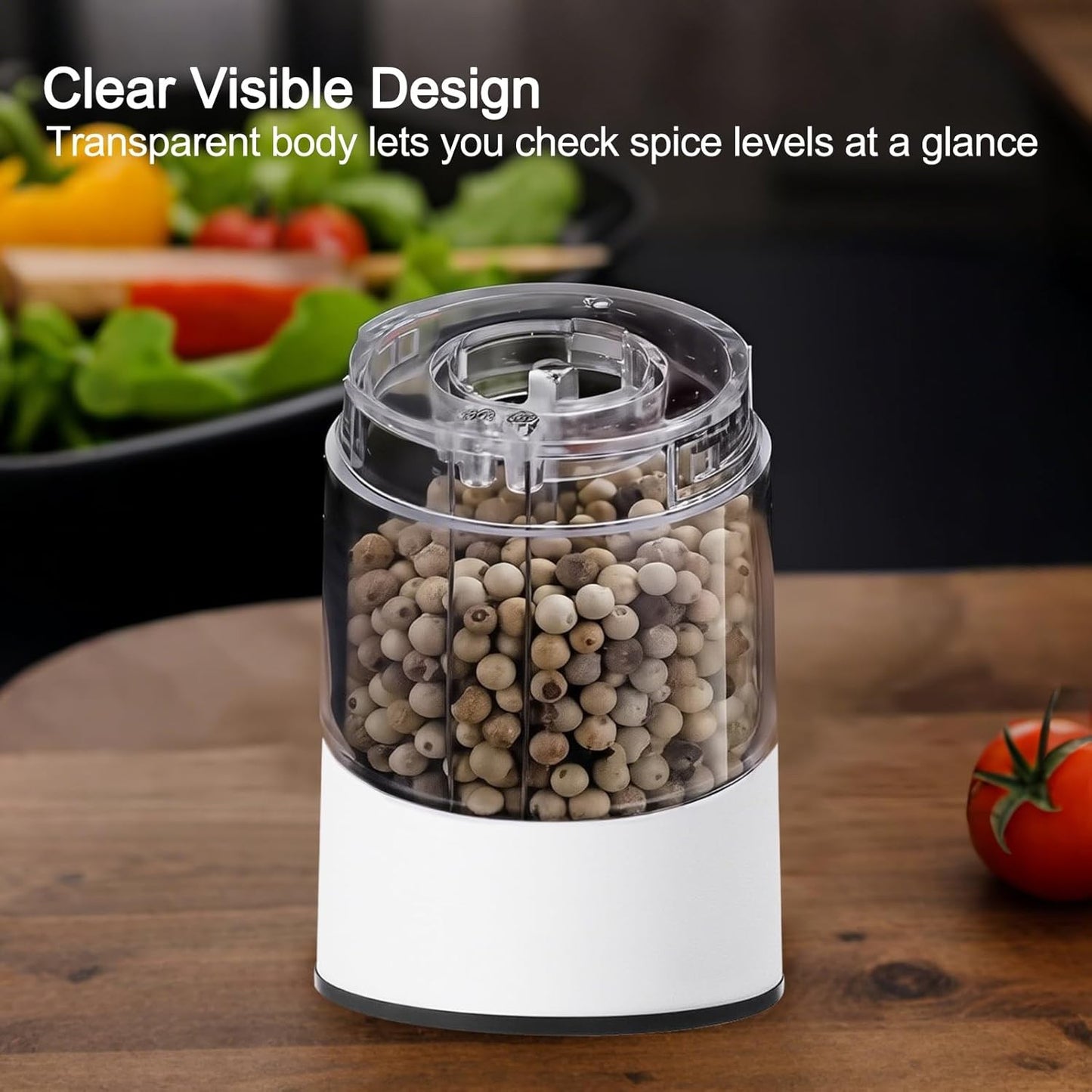 ONEIN Electric Salt and Pepper Grinder Set with Adjustable Ceramic Core