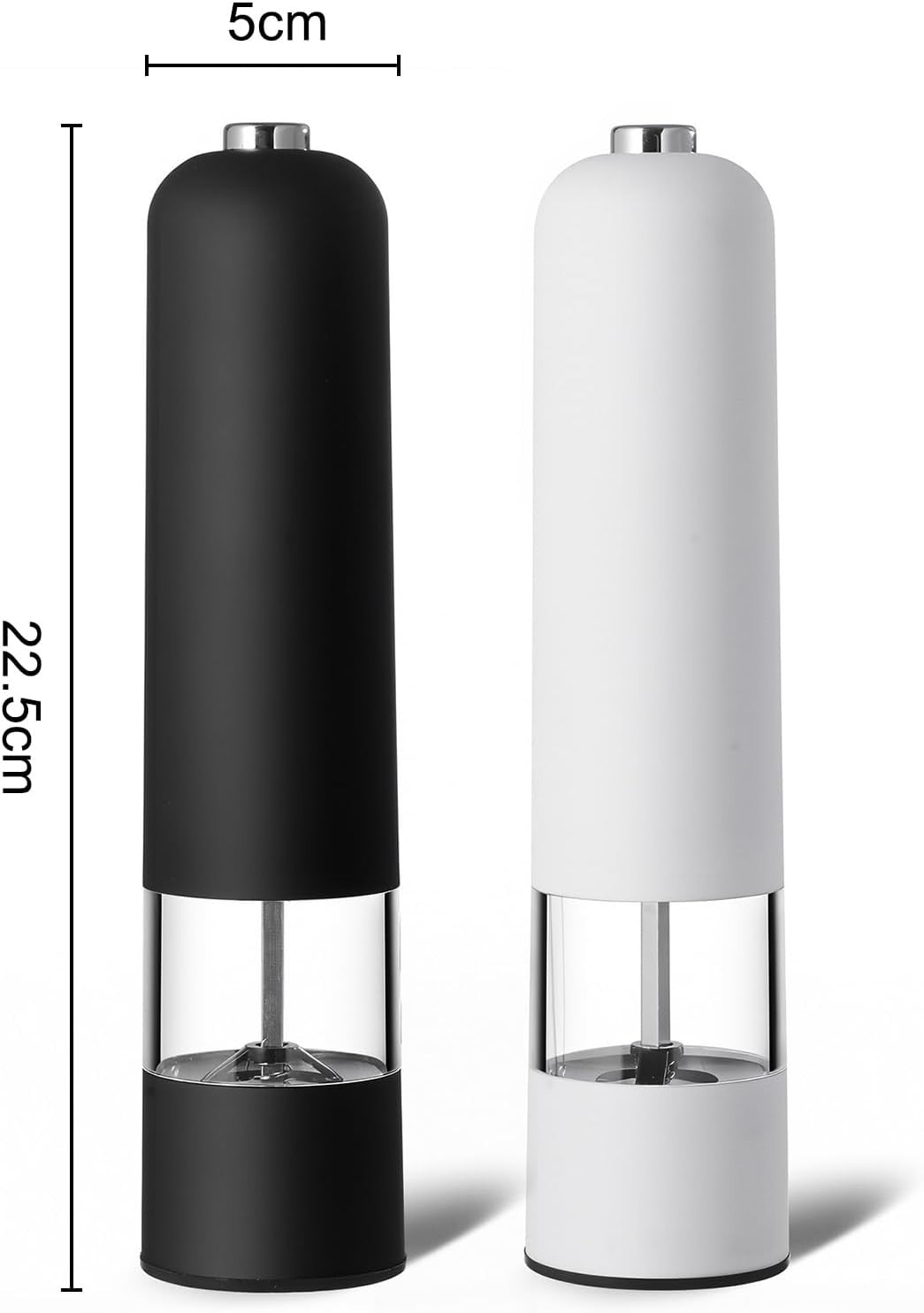 ONEIN Electric Salt and Pepper Grinder Set with Adjustable Ceramic Core