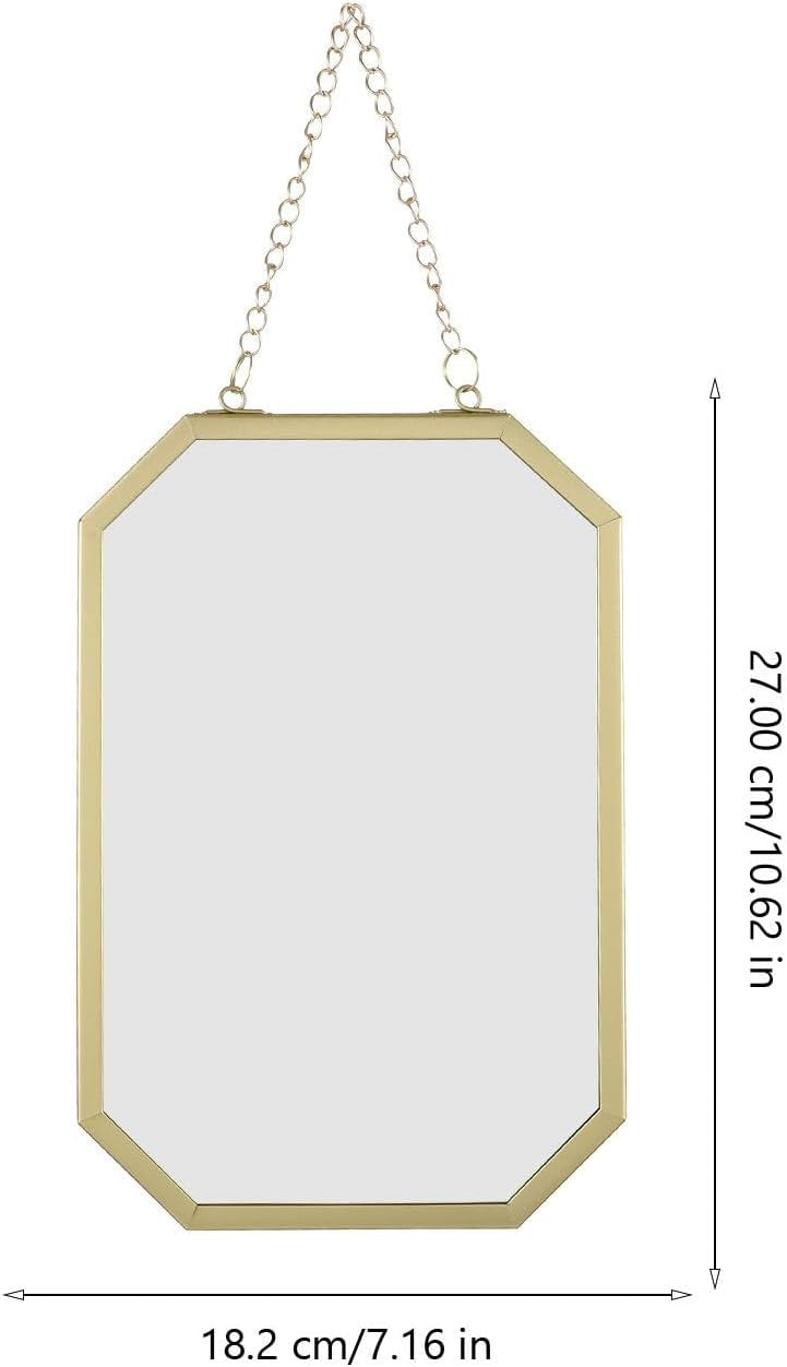 Small Square Wall Hanging Vanity Mirror with Chain for Bathroom NEW
