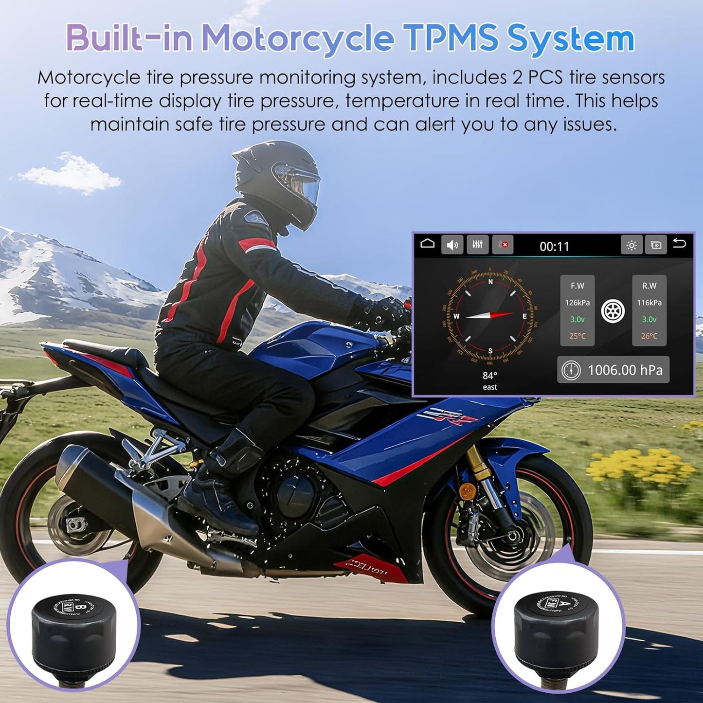 CARPURIDE W502TPRO 5" Waterproof GPS Navigation for Motorbike Music Intercom