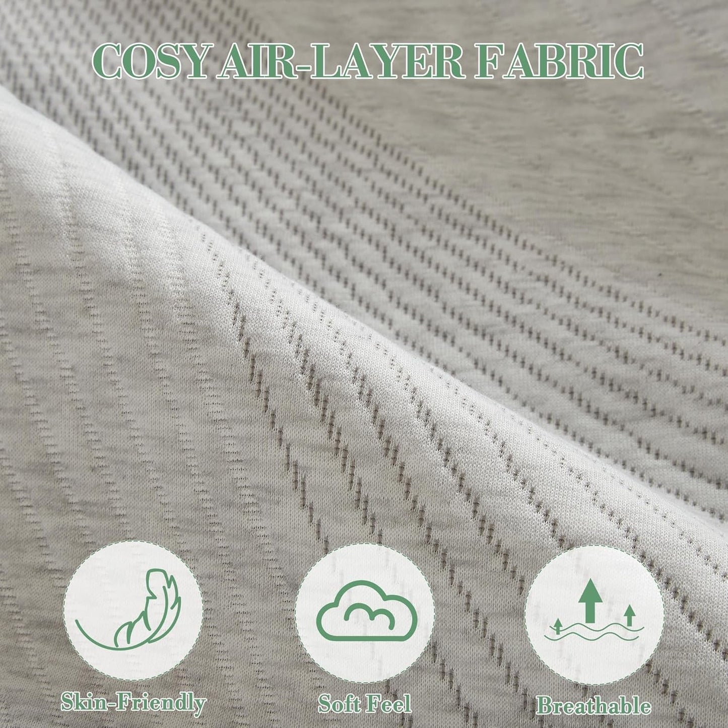 Garvee Dual Control Heated Electric Blanket King Size 180x200 cm Light Grey