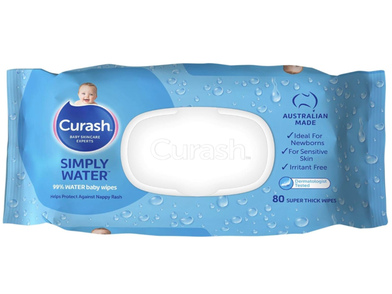 Curash Simply Water Baby Wipes 99% Purified 6x80 Packs 480 Super Thick Wipes NEW