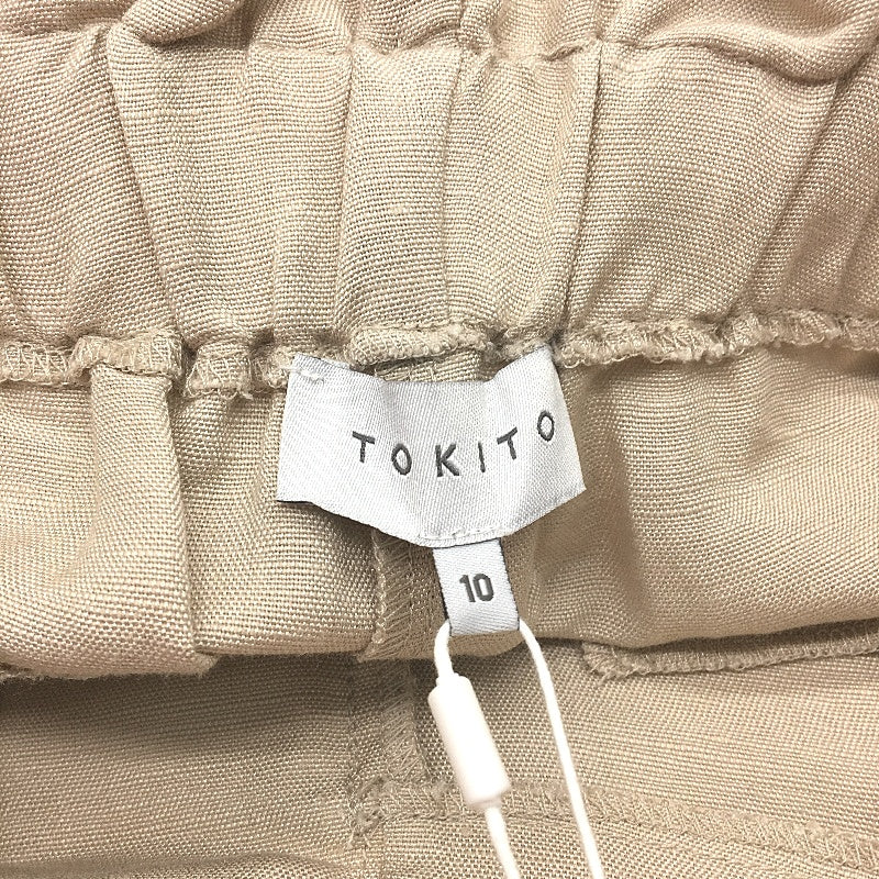 Tokito Button Detail Ecru White Linen Blend Tapered Pants Ladies Size 10 NEW