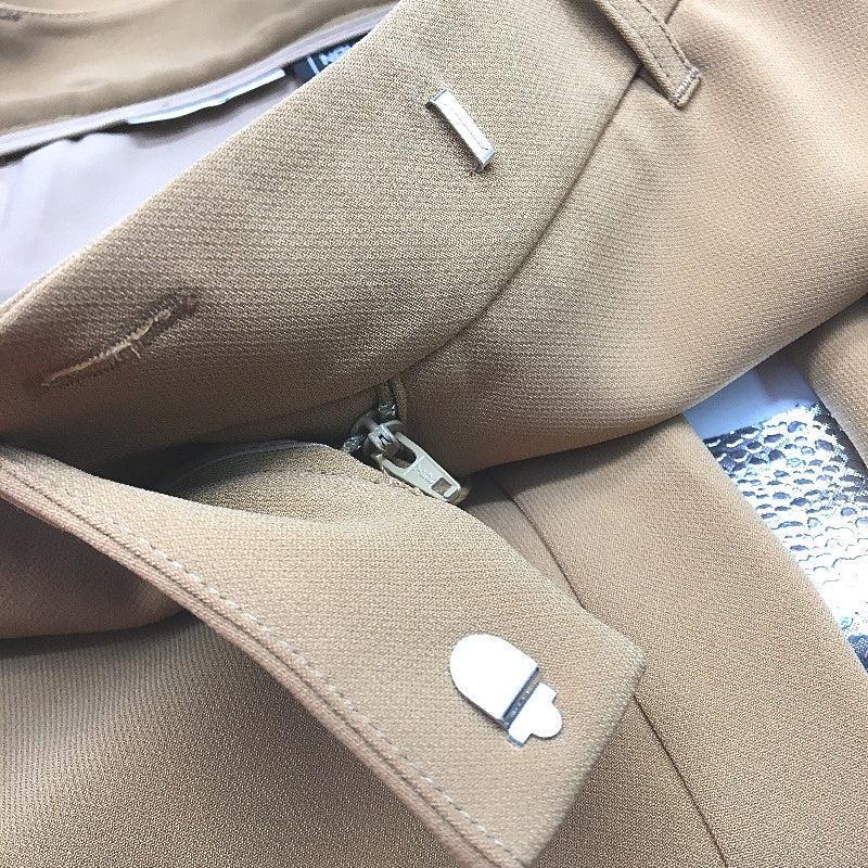 Basque Straight Leg Camel Brown Mid Rise Trousers Ladies Size 10 NEW