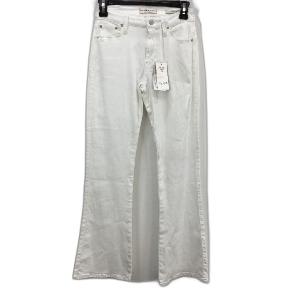 GUESS Sexy Flare High Rise Pure White Denim Jeans Ladies Size 25x30 NEW