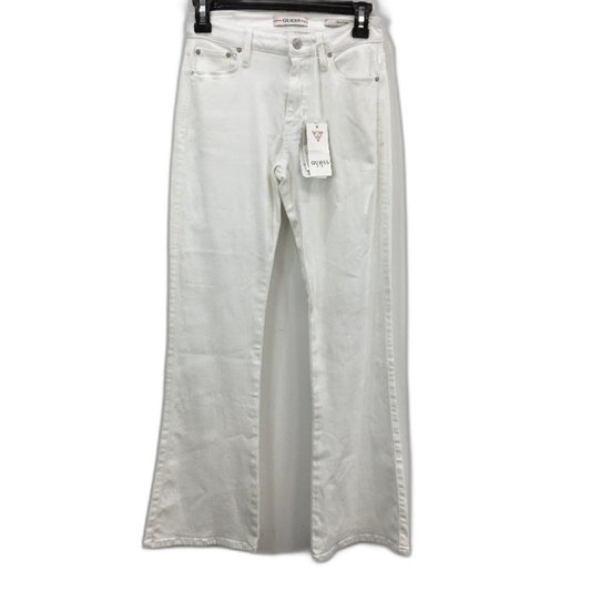 GUESS Sexy Flare High Rise Pure White Denim Jeans Ladies Size 25x30 NEW