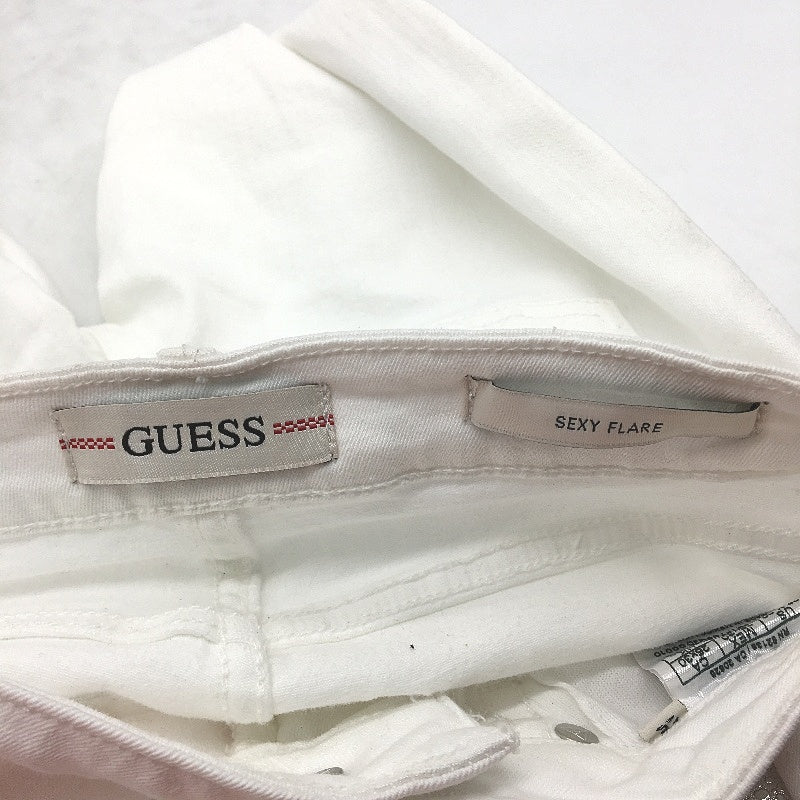GUESS Sexy Flare High Rise Pure White Denim Jeans Ladies Size 25x30 NEW