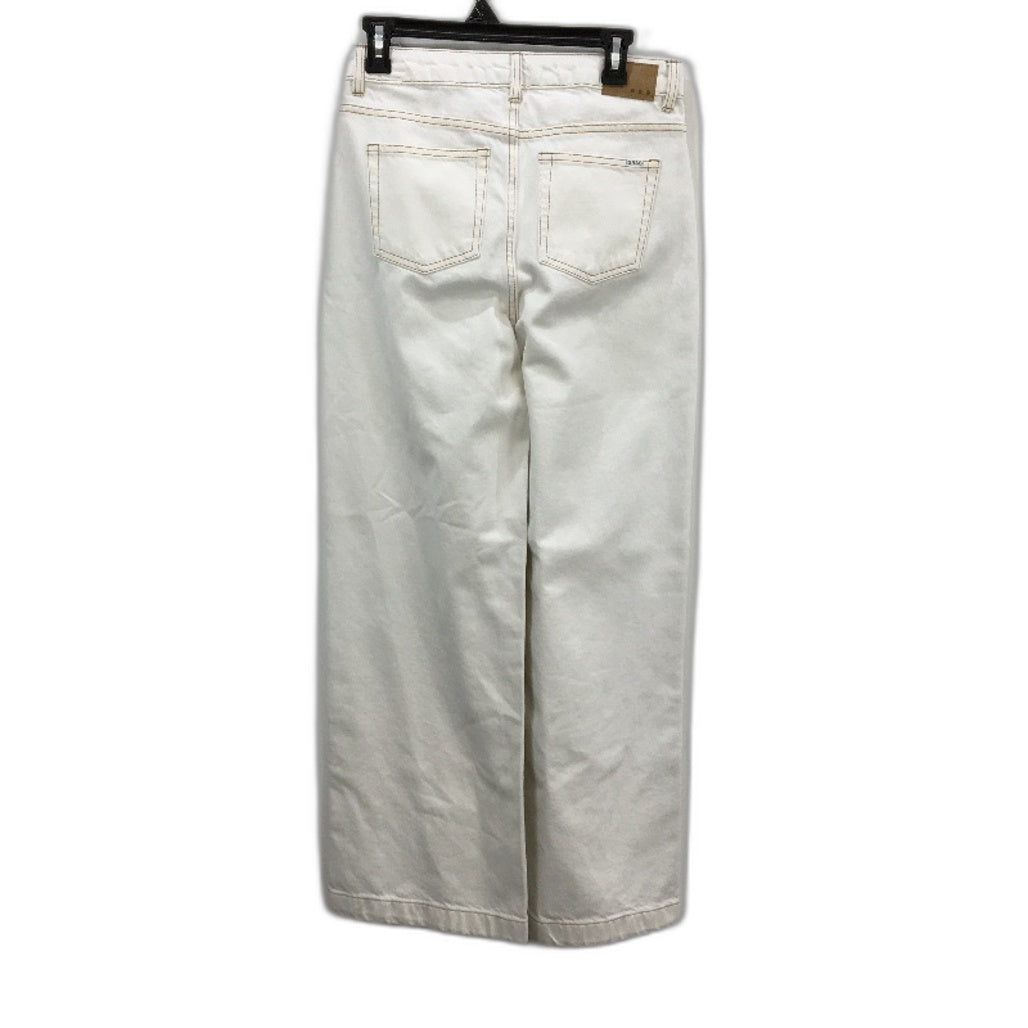 Grab Denim Organic Cotton Blend Wide Leg Ecru White Jeans Ladies Size 26 NEW