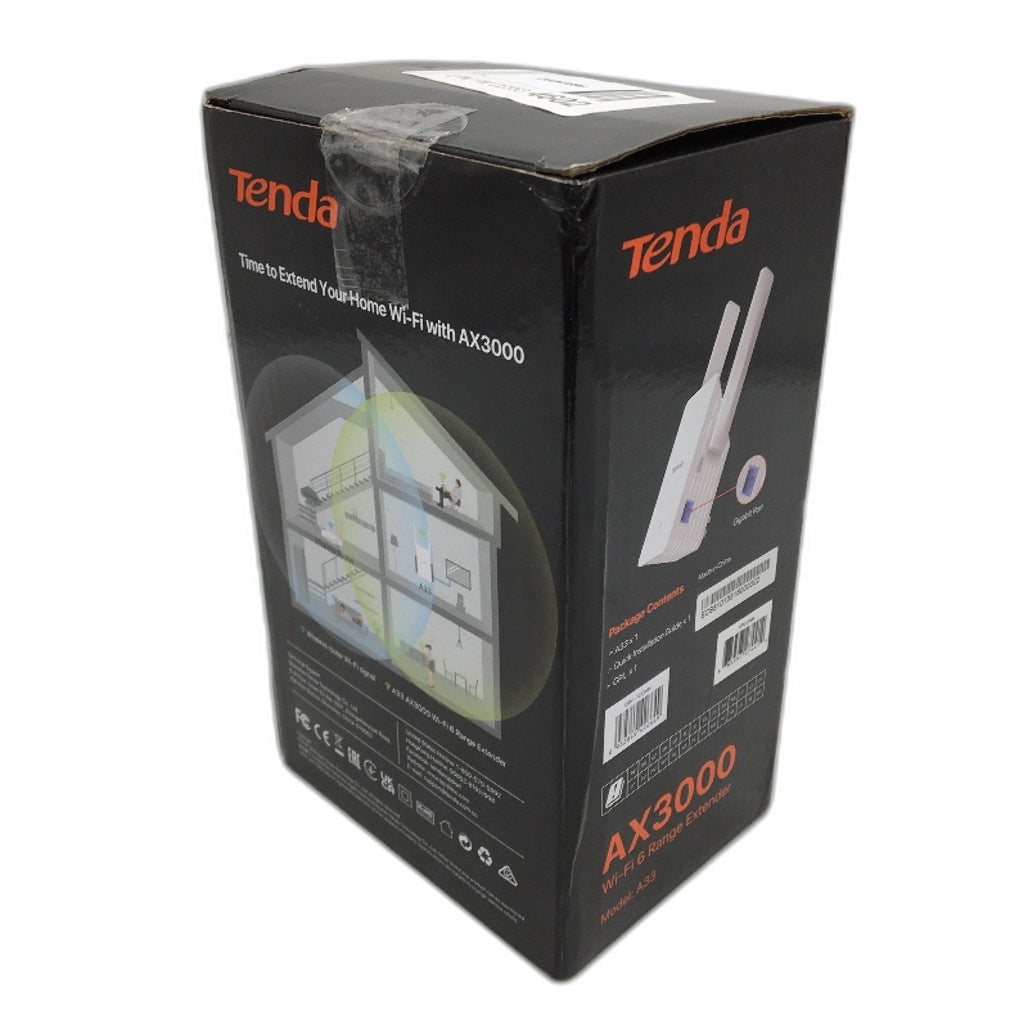 Tenda A33 AX3000 Gigabit Wi-Fi 6 Dual Band Wireless Router Range Extender NEW