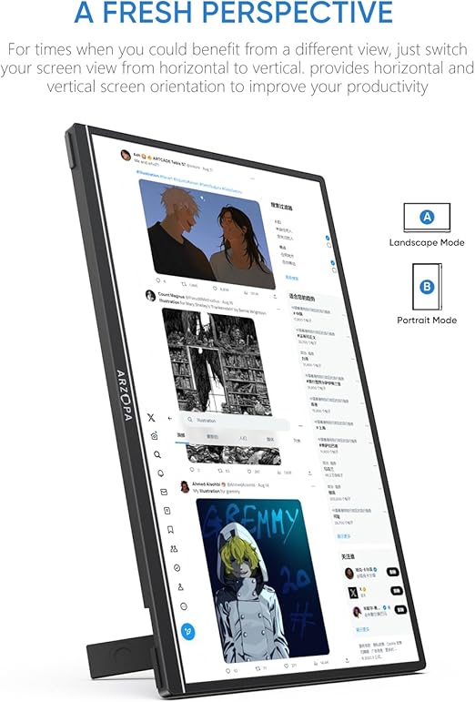 Arzopa Z1RC 16 Inch 2.5K QHD HDR HDMI Type-C Lightweight Portable Monitor NEW