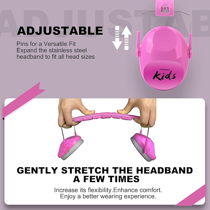 PROHEAR 28dB Noise Reduction Ear Protection Safety Earmuffs in Pink NEW