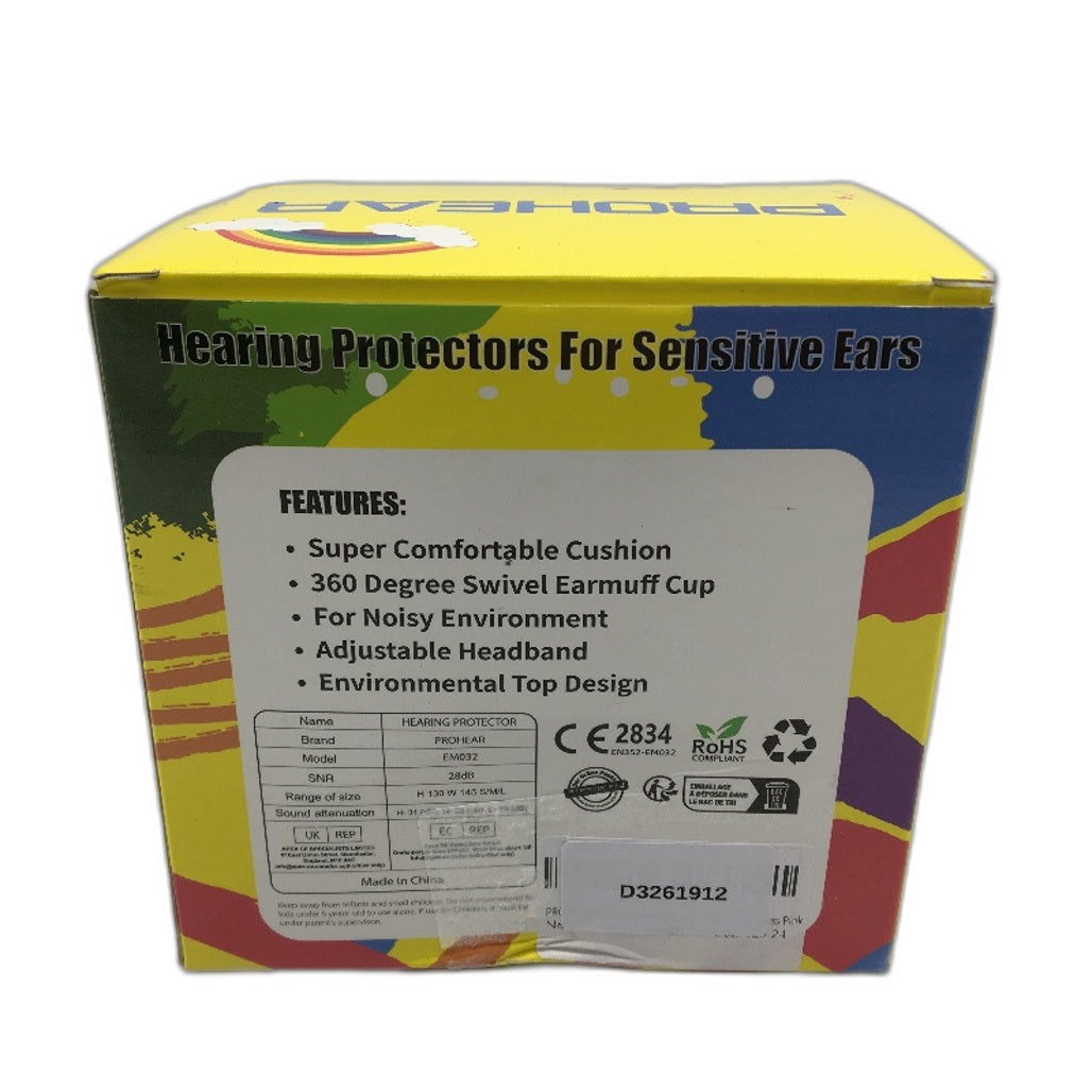 PROHEAR 28dB Noise Reduction Ear Protection Safety Earmuffs in Pink NEW