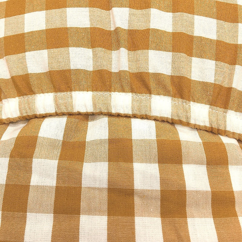 Target Amber Gingham Brown Fitted and Ruffle Flat Sheets Size QUEEN NEW