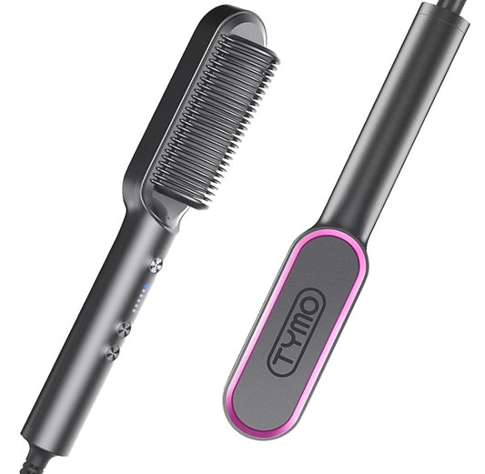 Tymo Ring 3D Teeth Fast Heating Built-In Comb Hair Straightener Brush DEMO