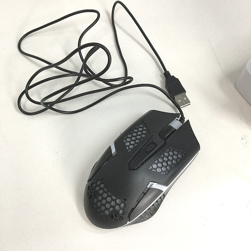 QS-701 Rainbow Light Gaming Membrane Keyboard and Mouse Combo Set in Black NEW