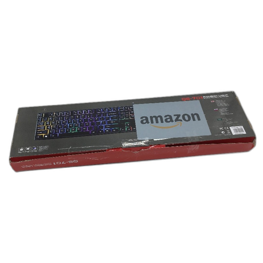 QS-701 Rainbow Light Gaming Membrane Keyboard and Mouse Combo Set in Black NEW