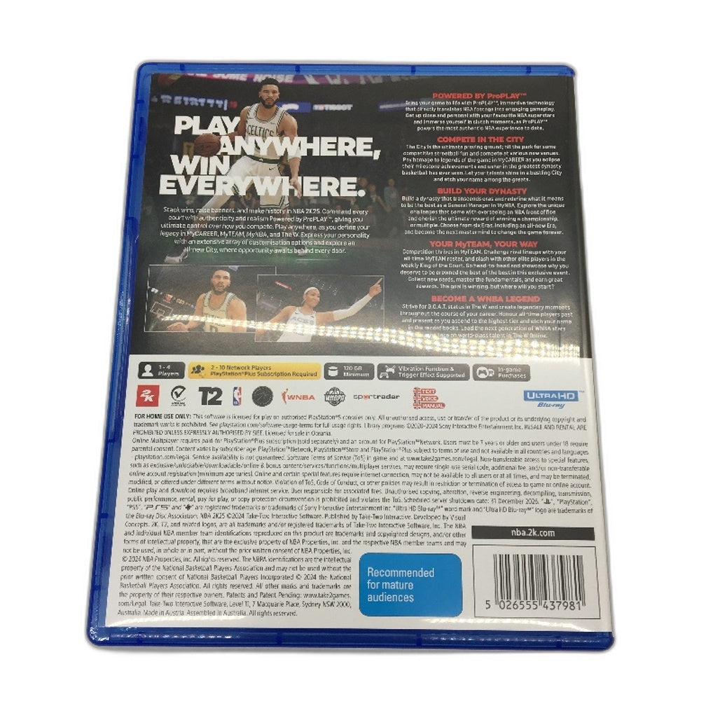 Playstation 5 NBA 2K25 Rated M Basketball Simulation Video Game AU/NZ NEW