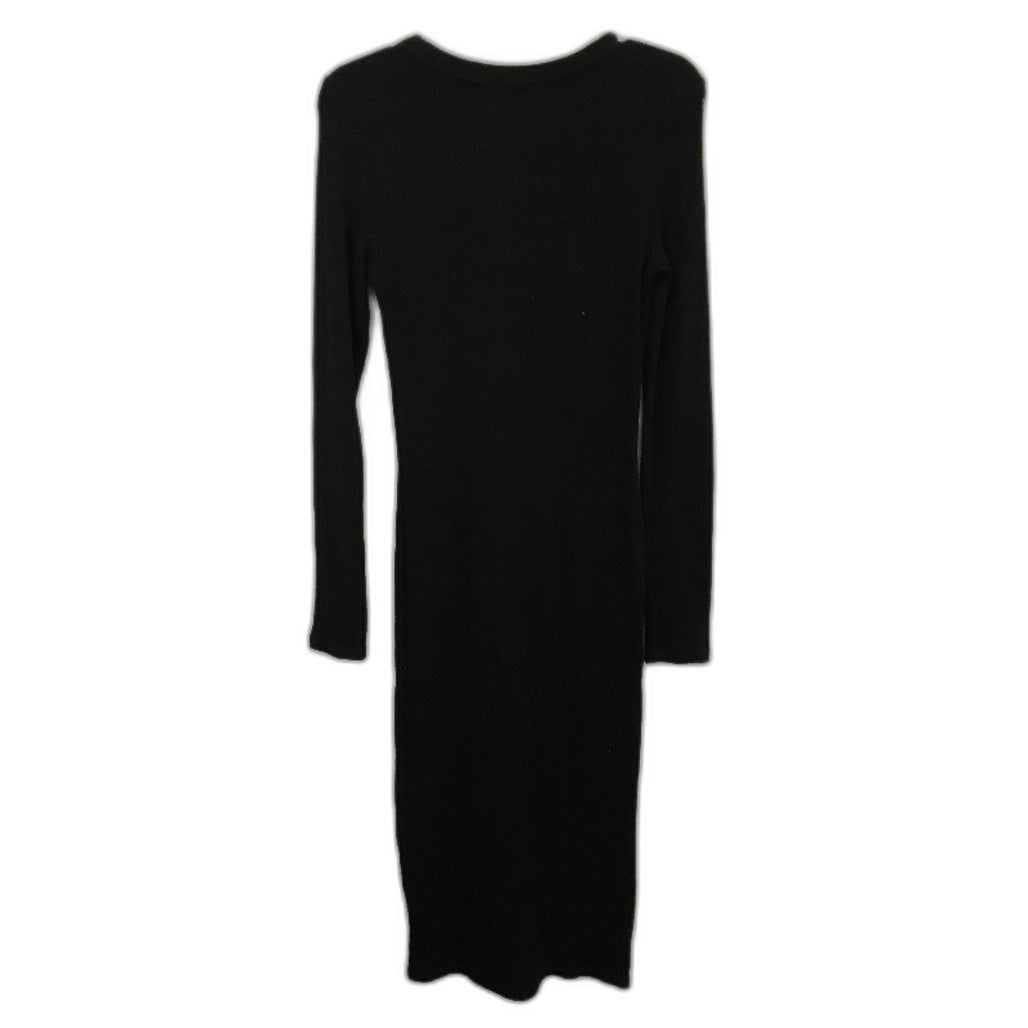 Decjuba Josephione Button Rib Knit Black Midi Dress Ladies Size Small NEW