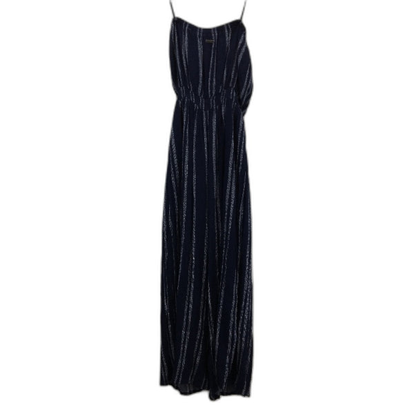 Ghanda Sleeveless Ruched Waist Navy Striped Jumpsuit Ladies Size Medium