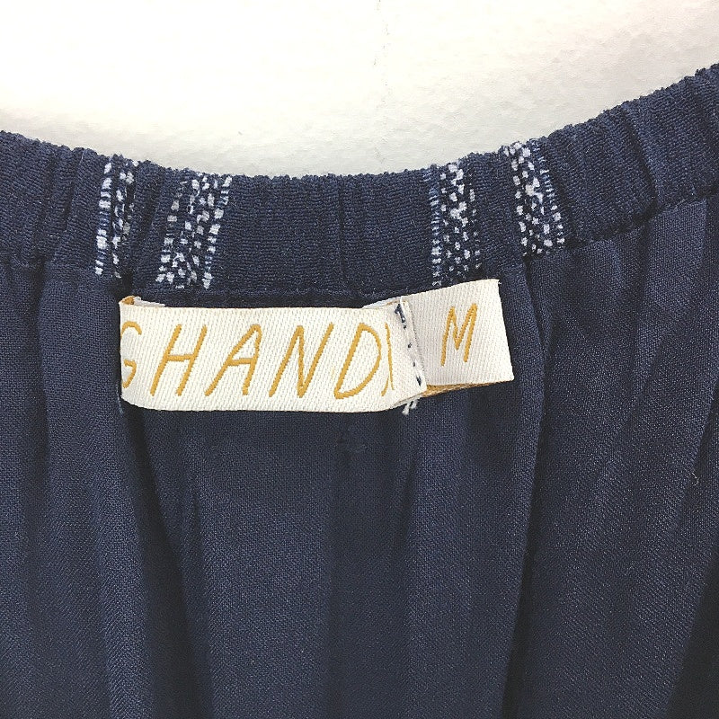 Ghanda Sleeveless Ruched Waist Navy Striped Jumpsuit Ladies Size Medium