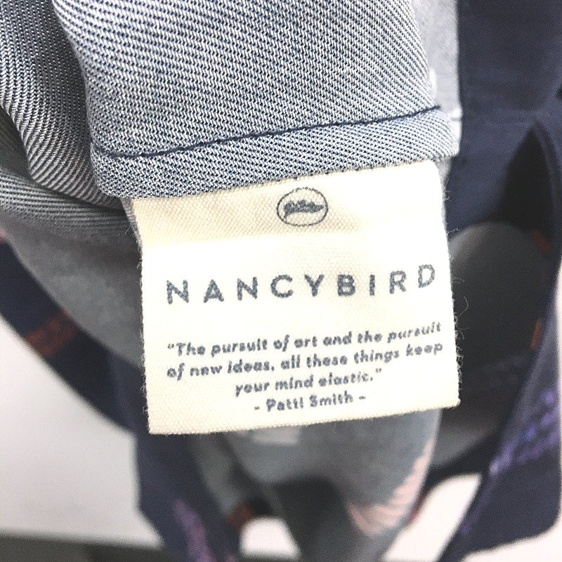 Nancy Bird Navy Blue Shortsleeve Stripe Pocketed Shift Dress Ladies Size Medium