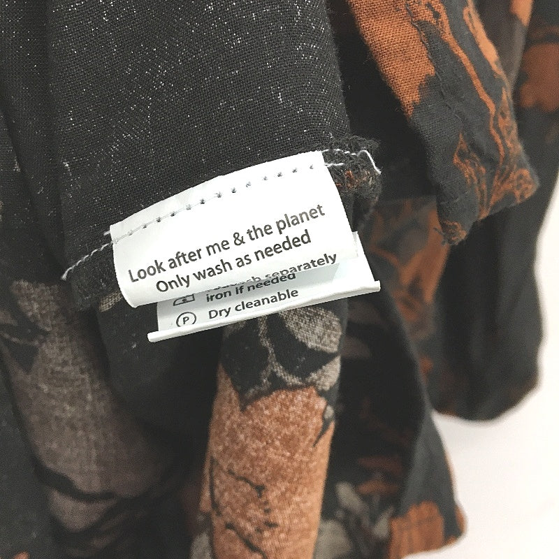 Free Love Oversized Loose Black Orange Floral Flowy Top Ladies One Size