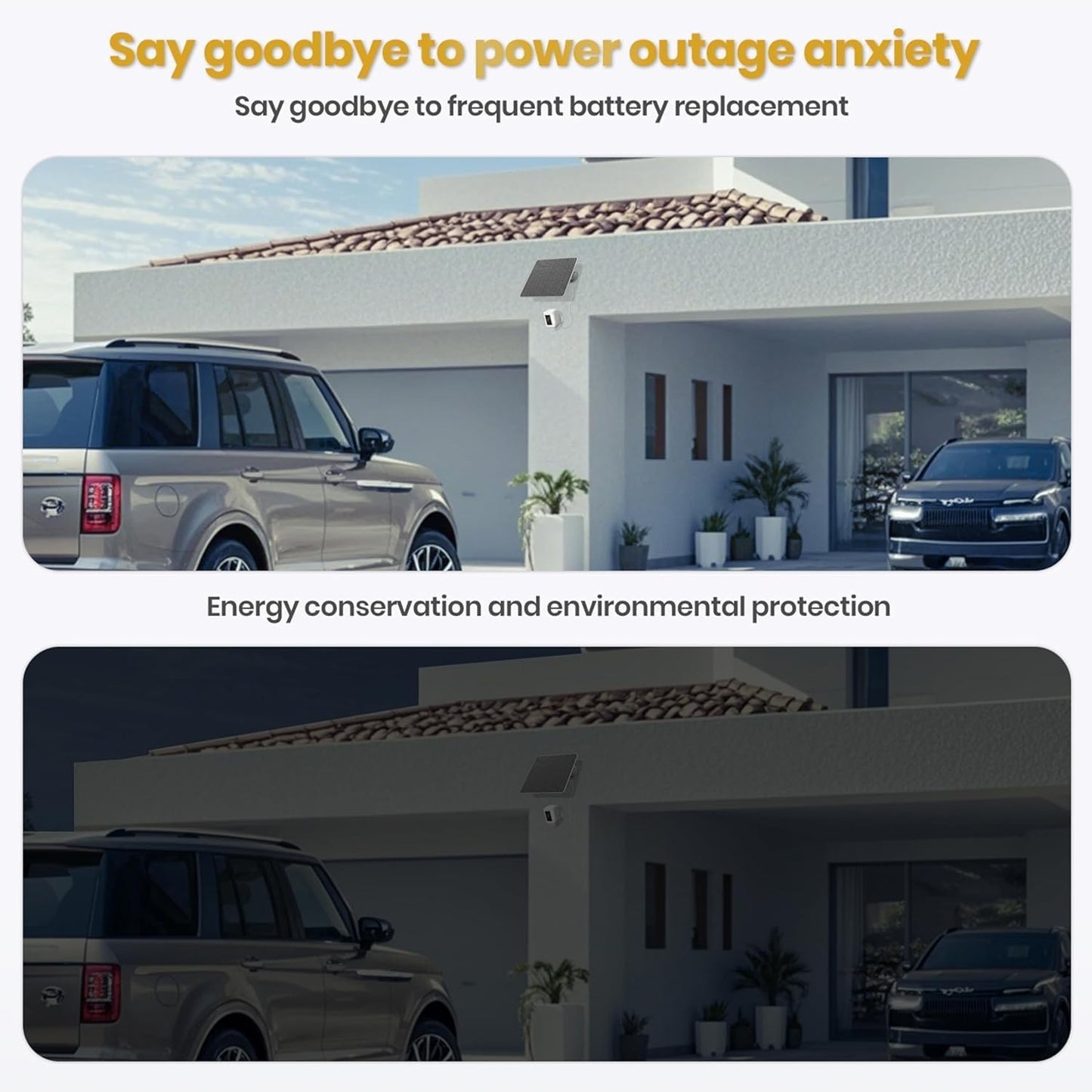 FlexSolar 2Pack 6W Solar Panels for Security Cameras with Adjustable Bracket NEW