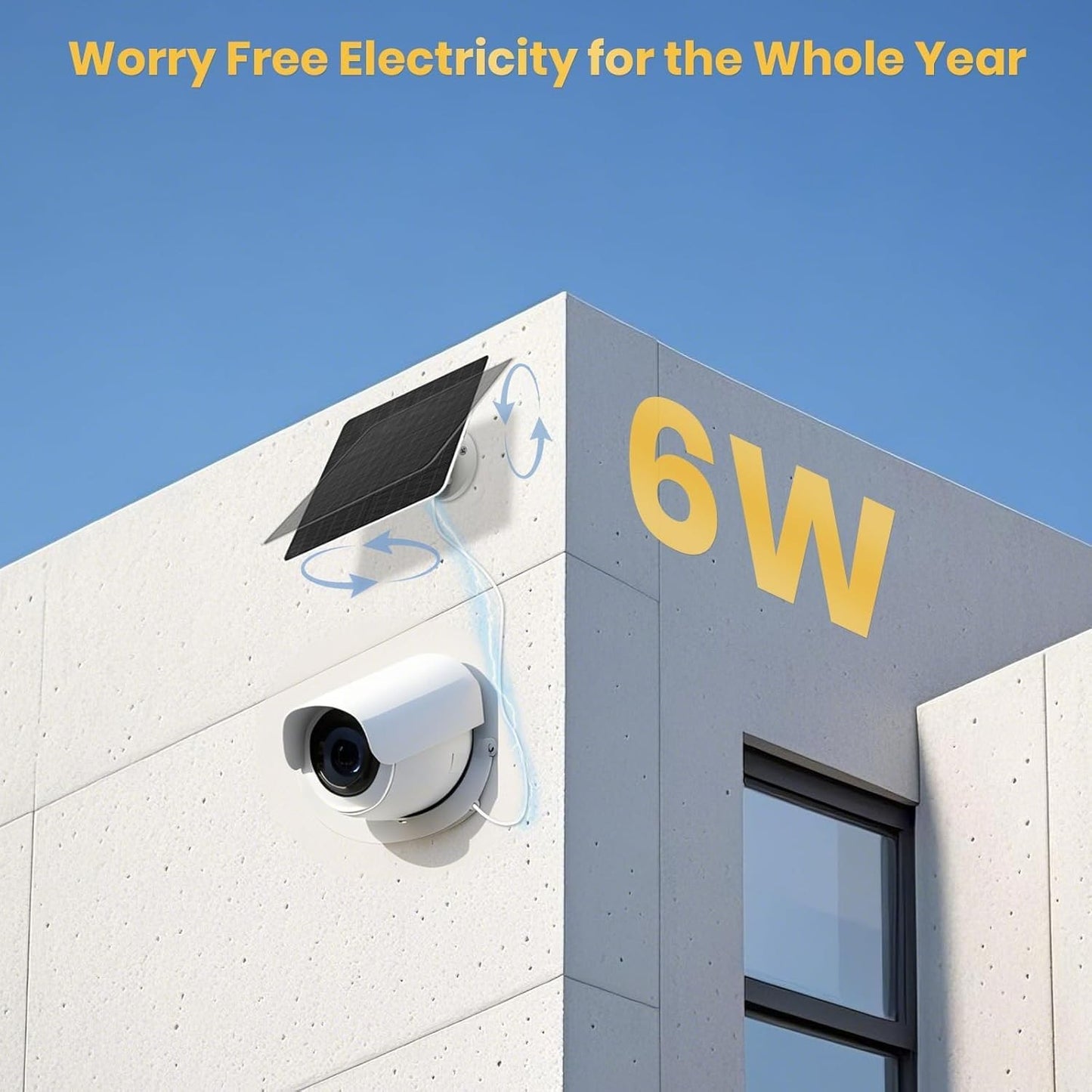 FlexSolar 2Pack 6W Solar Panels for Security Cameras with Adjustable Bracket NEW