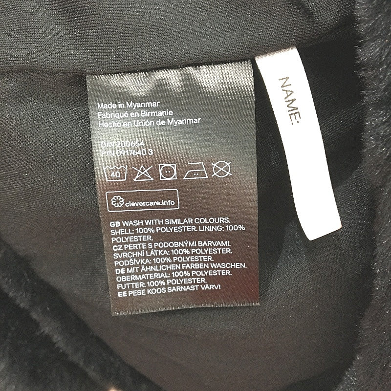 H&M Black Super Soft Black Faux Fur Outer Wear Hook Neck Jacket YOUTH Size 11-12