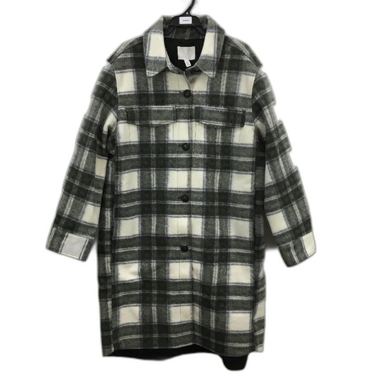 H&M Olive Green & White Recycled Materials Long Check Shacket Ladies Size XL NEW