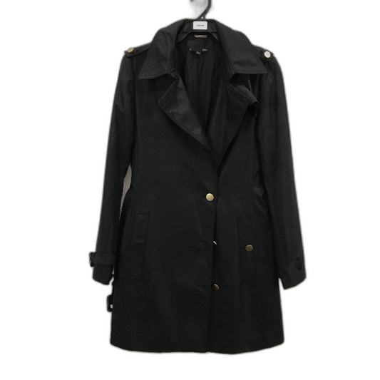 SABA Black Mid Length Single Breasted Belted Trench Style Jacket Coat Size 10