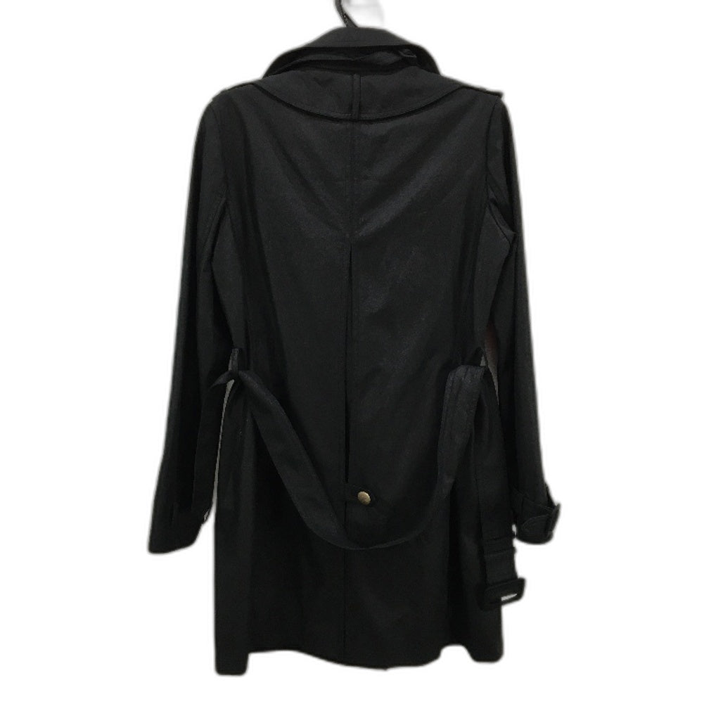 SABA Black Mid Length Single Breasted Belted Trench Style Jacket Coat Size 10