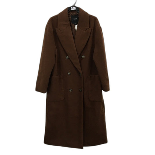 Pull & Bear Updated Garments Brown Double Breasted Overcoat Ladies Size L NEW