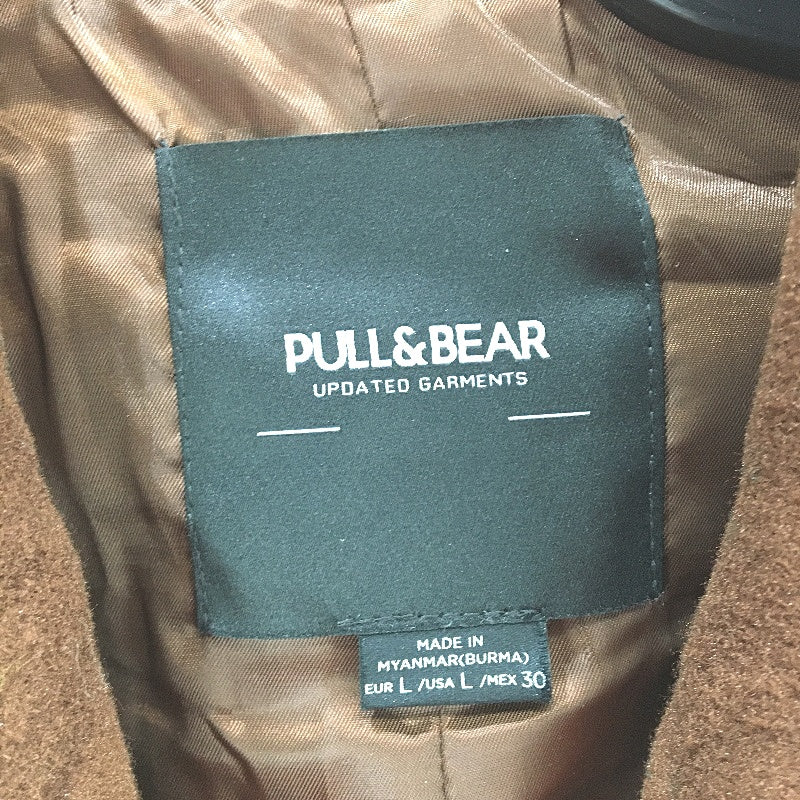 Pull & Bear Updated Garments Brown Double Breasted Overcoat Ladies Size L NEW