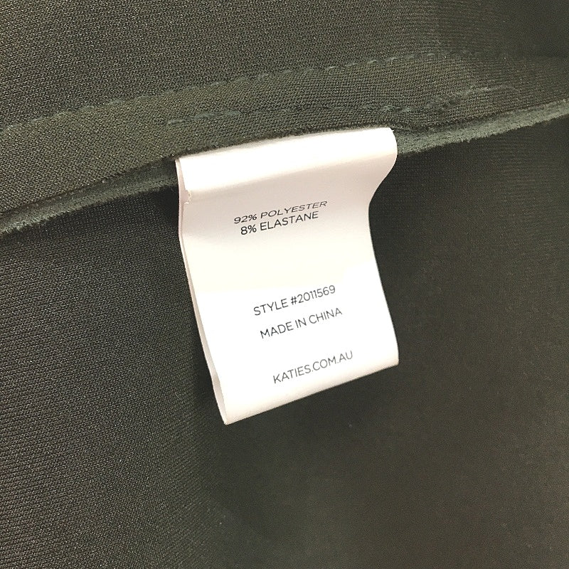 Katies Everday Chic Khaki Green Suedette Drape Style Coat Ladies Size 14 NEW