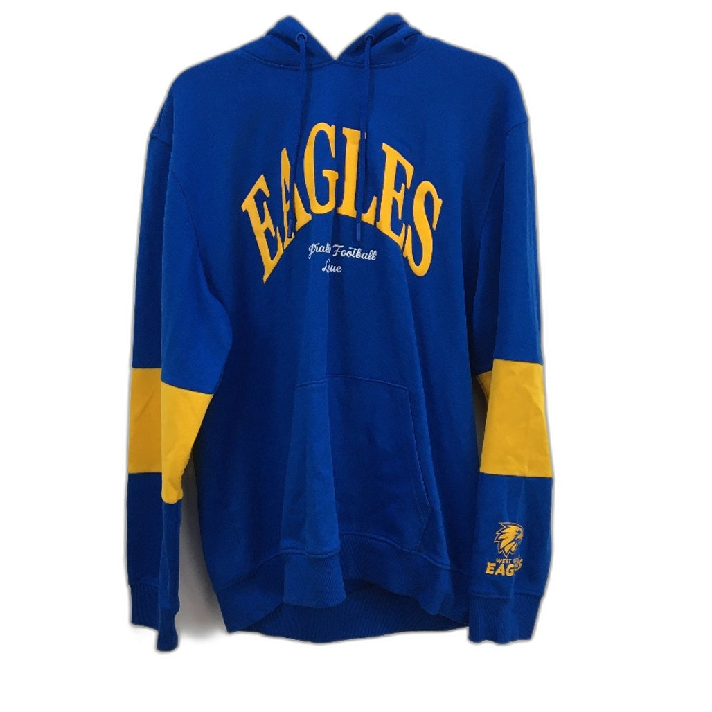 AFL Football Official Merch West Coast Eagles Blue Hooded Jumper Mens Size M NEW
