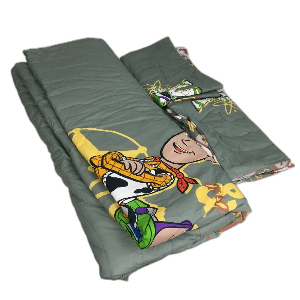 Disney Pixar Toy Story Green Reversible Quilted Coverlet Set DOUBLE Bed NEW