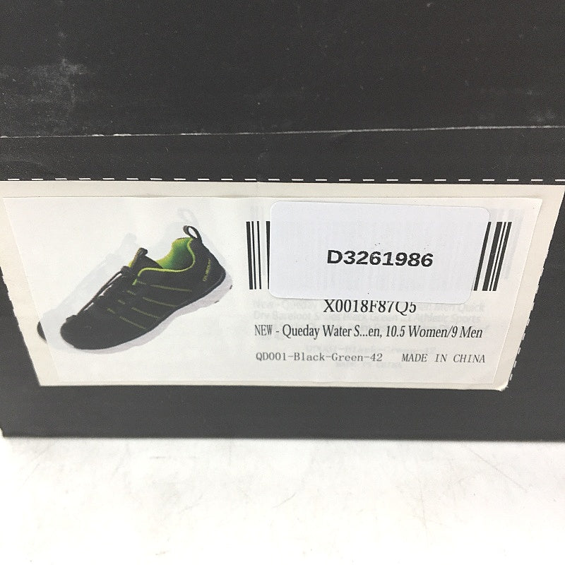 Queday Black Mesh Lightweight Water Sneaker Shoes UNISEX Size EU 42 M9 L10.5 NEW