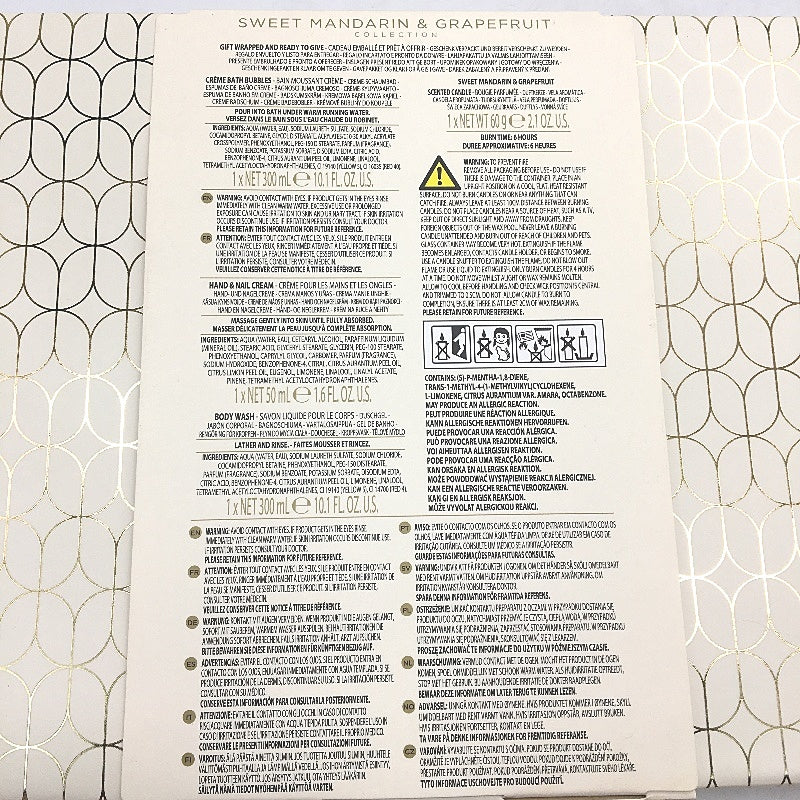 Bayliss & Harding Sweet Manderine & Grapefruit Candelit Bath Pamper Pack NEW