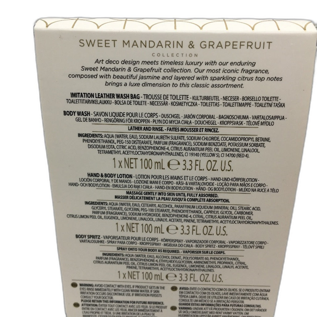 Bayliss & Harding Wash Bag & Sweet Manderine & Grapefruit Bath Pamper Pack NEW