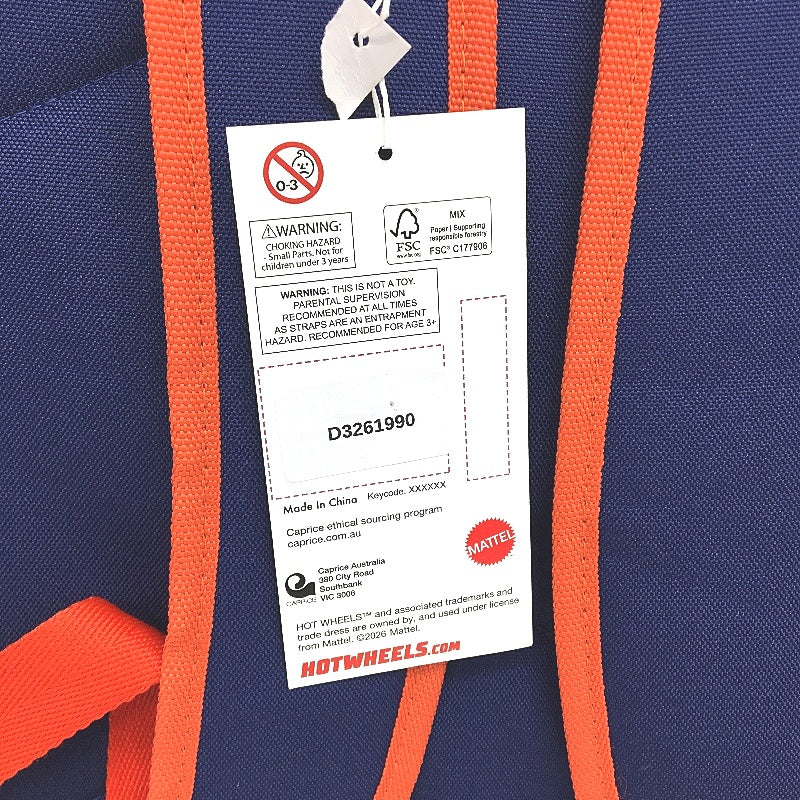 Mattel Navy Blue Hot Wheels Built For Speed Blue School Everday Backpack NEW