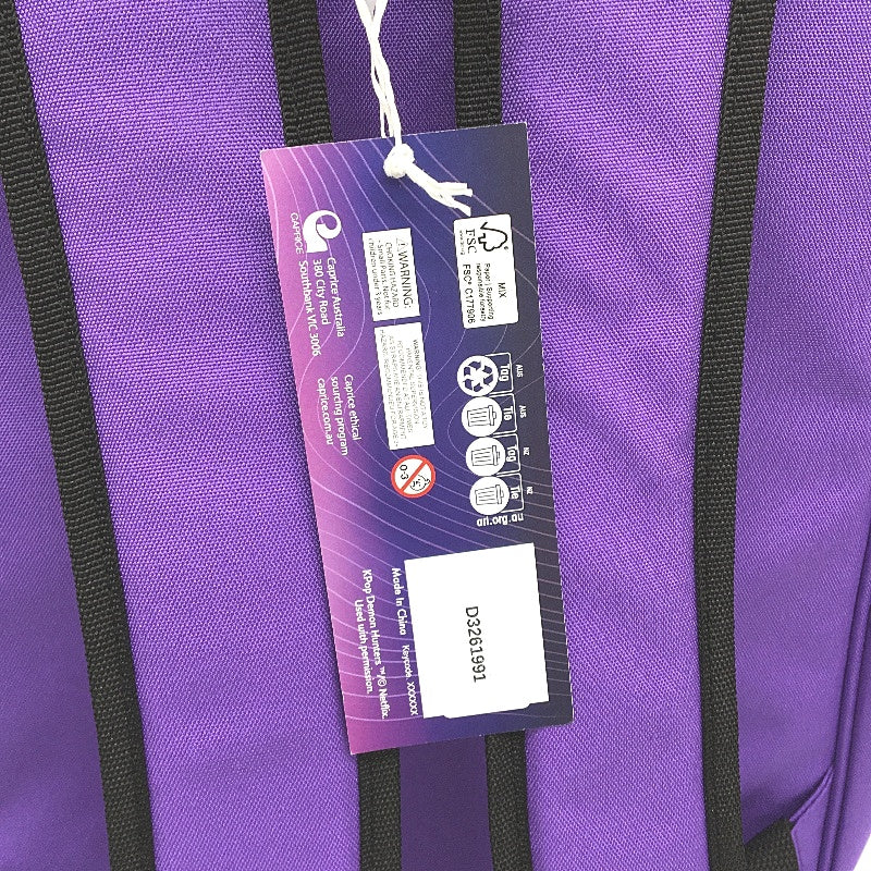 Netflix KPop Demon Hunters Huntrix Purple School Everday Backpack 40cm NEW