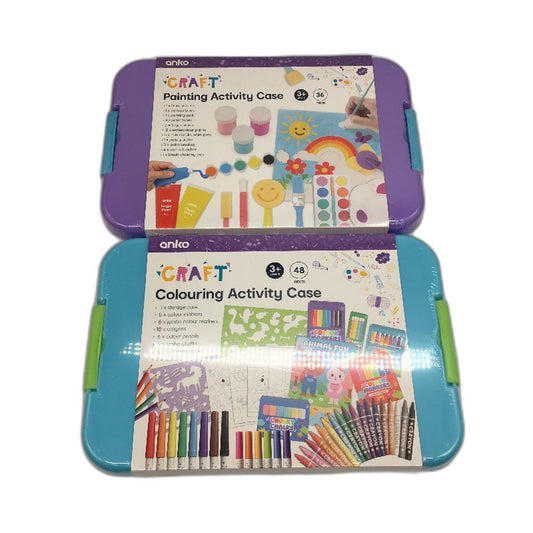 Set Of Portable Travel Drawing Craft & Painting Colouring Activity Cases NEW