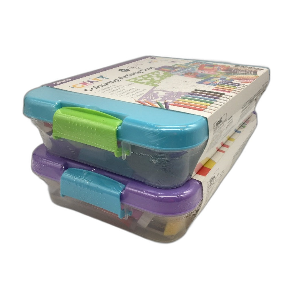 Set Of Portable Travel Drawing Craft & Painting Colouring Activity Cases NEW