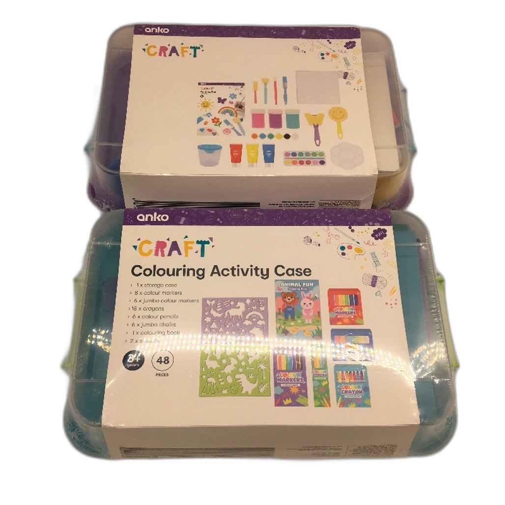 Set Of Portable Travel Drawing Craft & Painting Colouring Activity Cases NEW