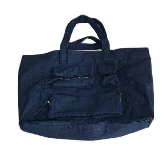 Lightweight Blue Denim Multi Pocket Nappy Bag Large Tote Large Shoulder Bag NEW