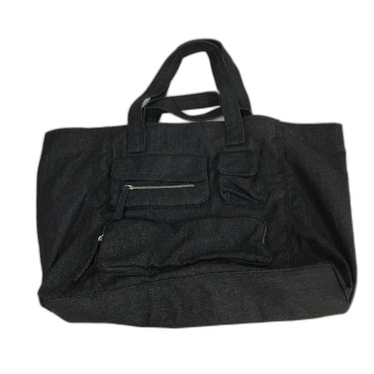 Lightweight Black Denim Multi Pocket Nappy Bag Large Tote Large Shoulder Bag NEW