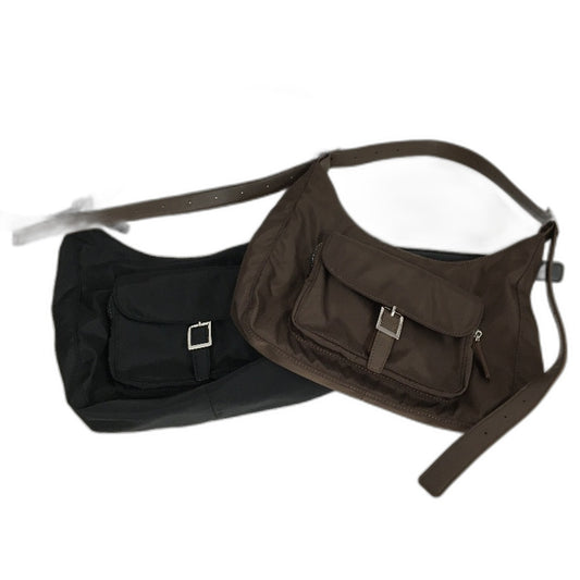 Chocolate Brown & Solid Black Adjustable Strap Shoulder Bags Matching Set NEW