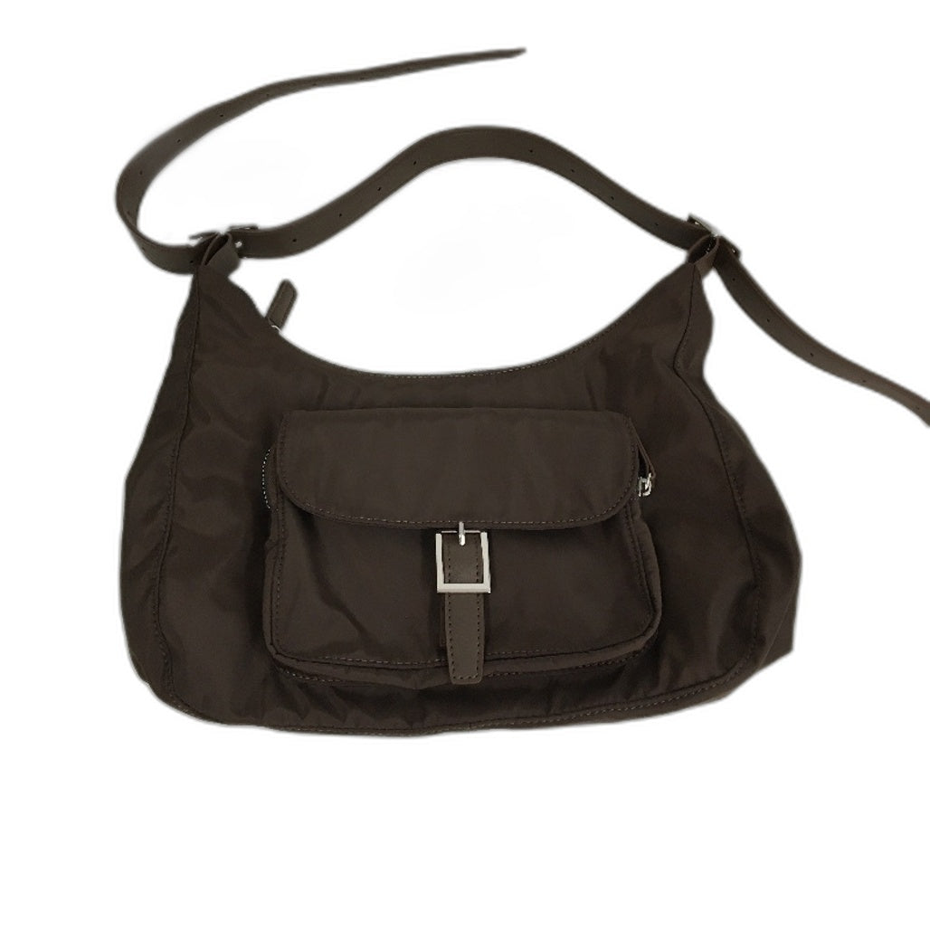 Chocolate Brown & Solid Black Adjustable Strap Shoulder Bags Matching Set NEW